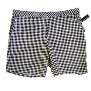 Donna Moore Women's XL Shorts Black White Checked Pockets New